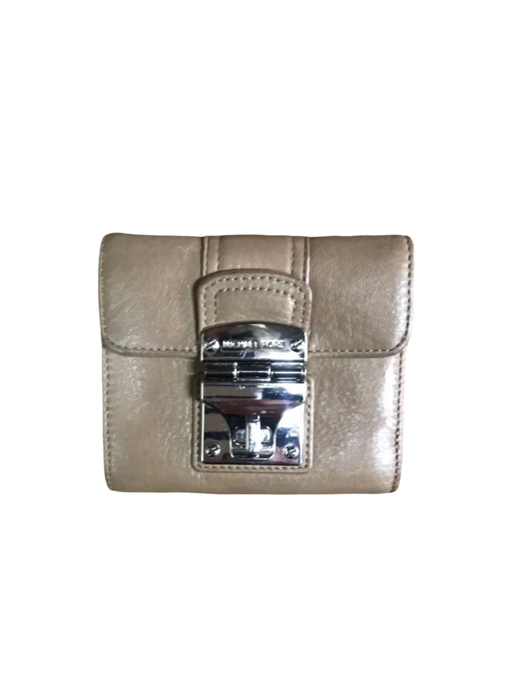 Michael Kors Jet Set Turnlock Tan Compact Wallet